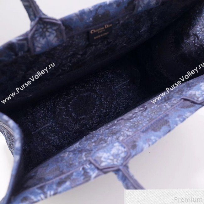 Dior Book Tote KaléiDiorscopic Embroidered Bag Navy Blue 2019 (DMZ-9050712)