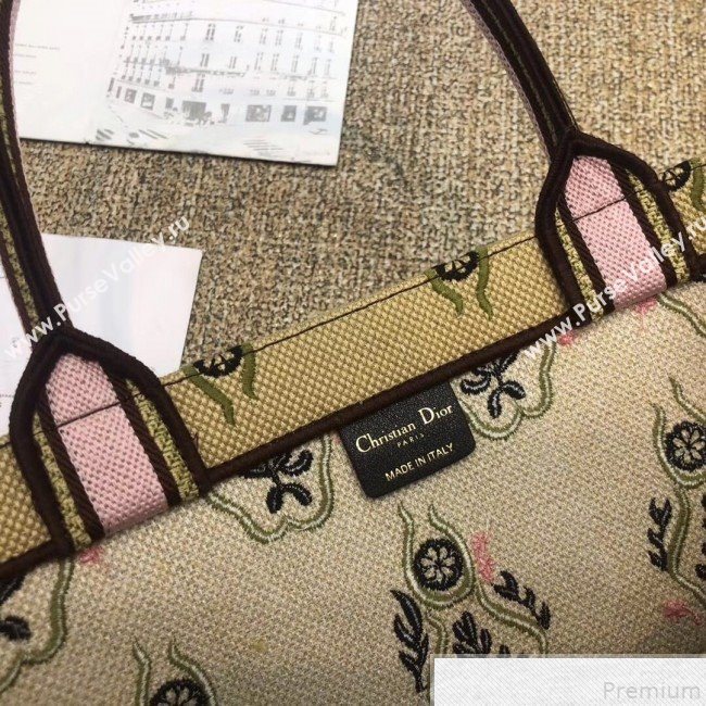 Dior Book Tote Embroidered Bag Yellow 2019 (BFS-9050713)
