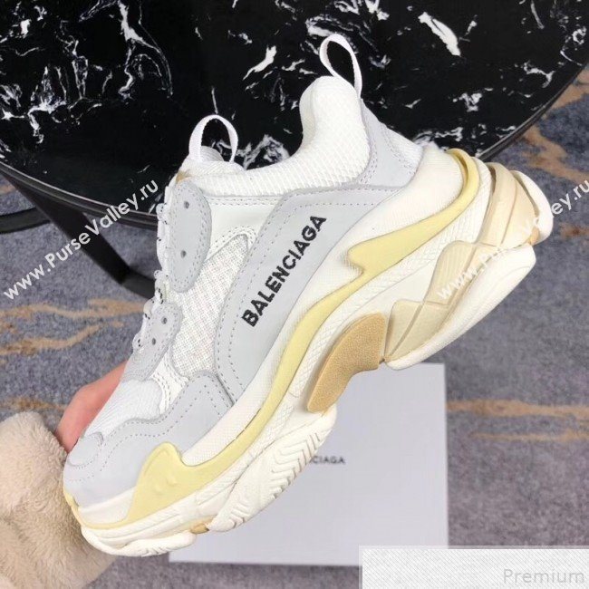 Balenciaga Triple S Sneakers White/Light Grey/Light Yellow (GD1054-9050802)