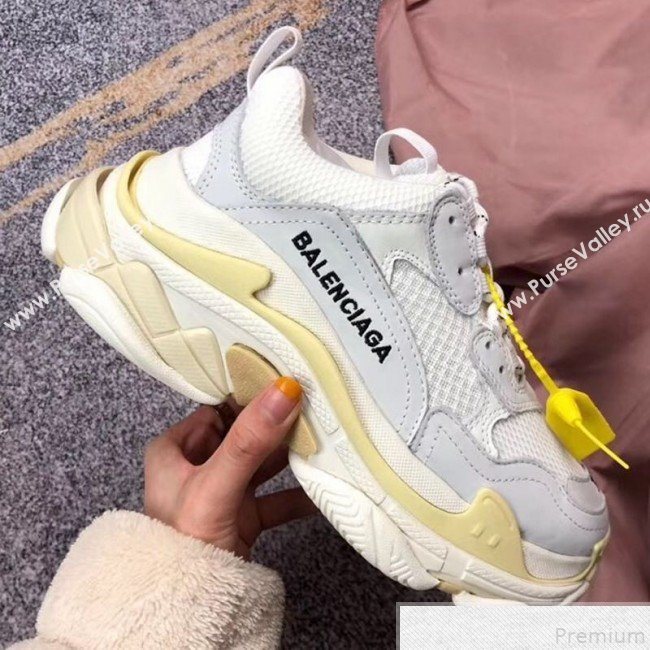 Balenciaga Triple S Sneakers White/Light Grey/Light Yellow (GD1054-9050802)