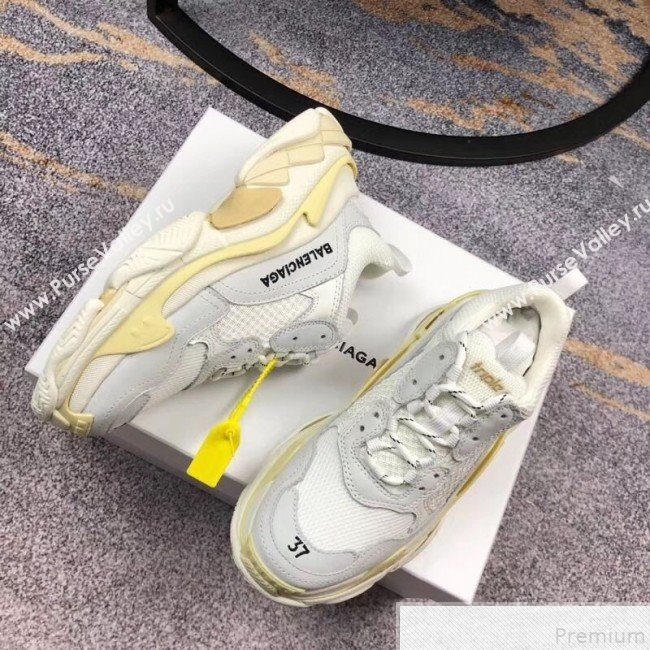 Balenciaga Triple S Sneakers White/Light Grey/Light Yellow (GD1054-9050802)