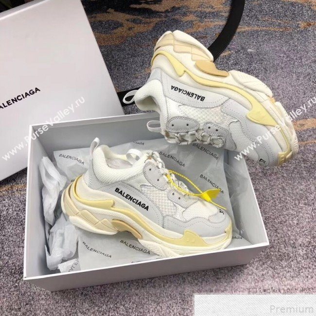 Balenciaga Triple S Sneakers White/Light Grey/Light Yellow (GD1054-9050802)