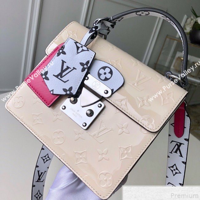 Louis Vuitton Spring Street Top Handle Bag in Creme White Vernis Leather M90454 2019 (KD-9043040)