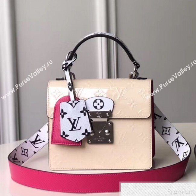 Louis Vuitton Spring Street Top Handle Bag in Creme White Vernis Leather M90454 2019 (KD-9043040)