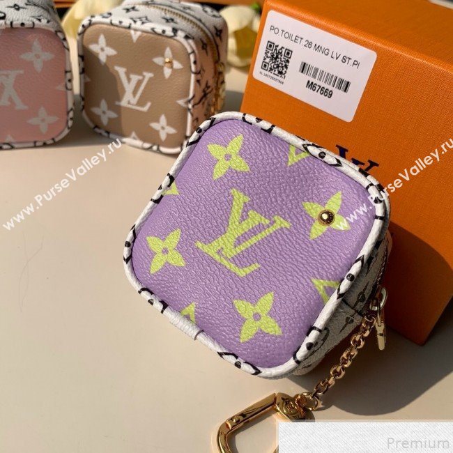 Louis Vuitton Giant Monogram Cube Coin Purse M67669 Yellow/Purple (KD-9043044)
