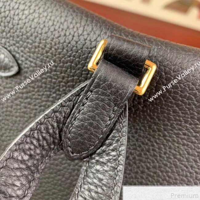 Hermes Kelly Ado Backpack 22cm in Togo Leather Black/Gold(Half Handmade) 2019 (AMIN-9043050)