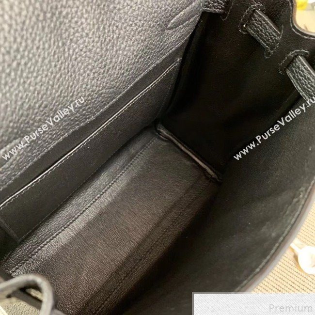 Hermes Kelly Ado Backpack 22cm in Togo Leather Black/Gold(Half Handmade) 2019 (AMIN-9043050)