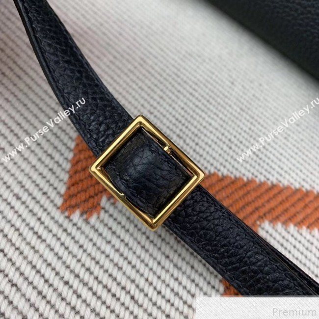 Hermes Kelly Ado Backpack 22cm in Togo Leather Black/Gold(Half Handmade) 2019 (AMIN-9043050)