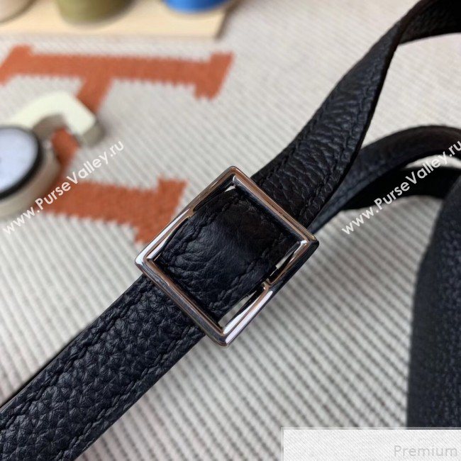 Hermes Kelly Ado Backpack 22cm in Togo Leather Black/Silver(Half Handmade) 2019 (AMIN-9043049)