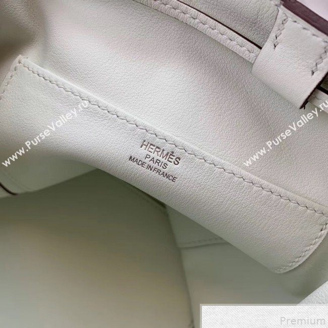 Hermes Licol Hermes 17 Bucket Bag White 2019(Half Handmade)  (AMIN-9050701)