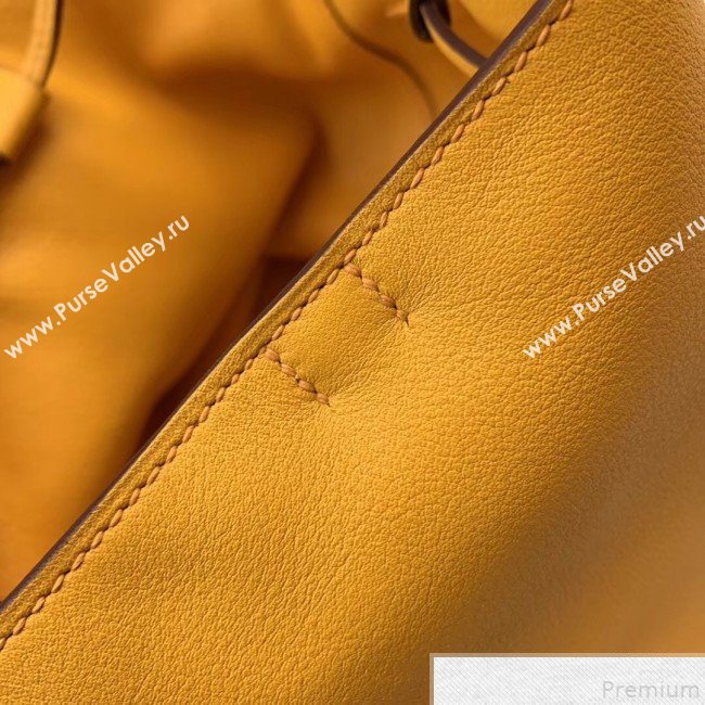 Hermes Licol Hermes 17 Bucket Bag Yellow 2019(Half Handmade)  (AMIN-9050702)