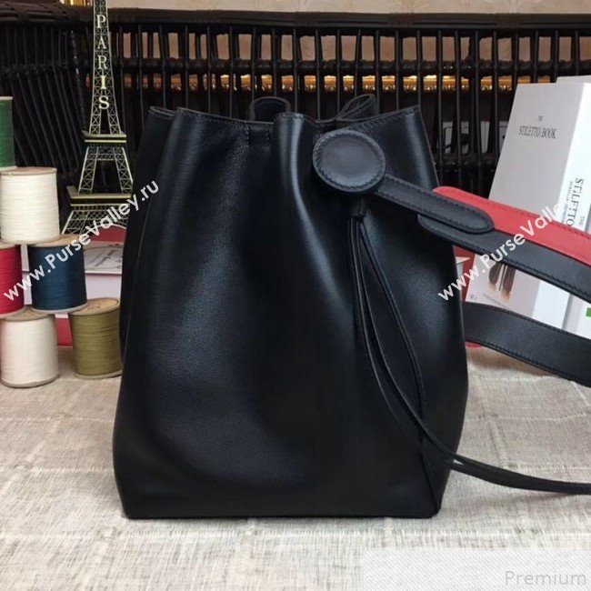 Hermes Licol Hermes 17 Bucket Bag Black 2019(Half Handmade)  (AMIN-9050704)