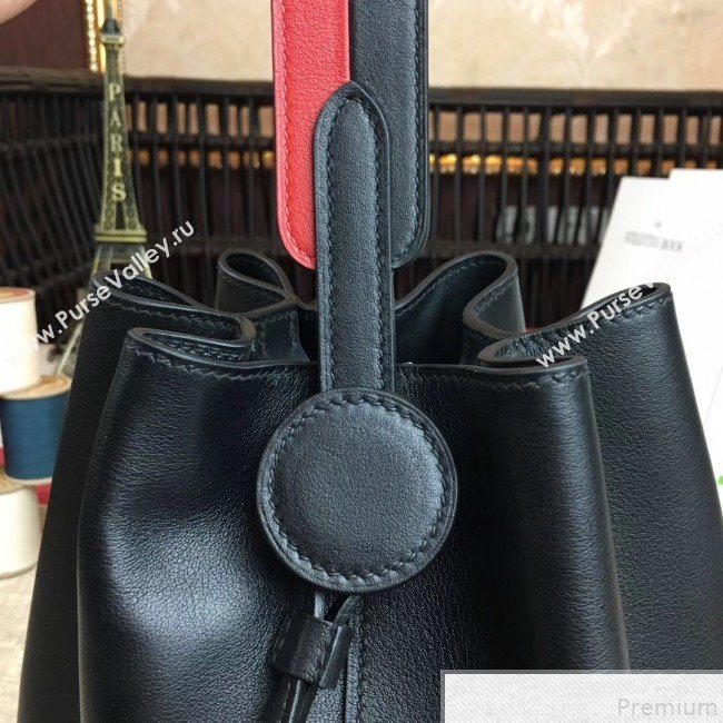 Hermes Licol Hermes 17 Bucket Bag Black 2019(Half Handmade)  (AMIN-9050704)