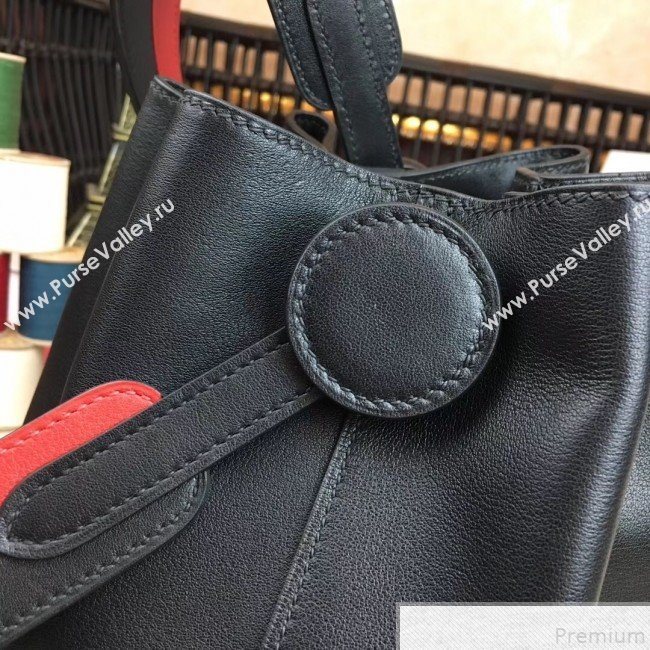 Hermes Licol Hermes 17 Bucket Bag Black 2019(Half Handmade)  (AMIN-9050704)