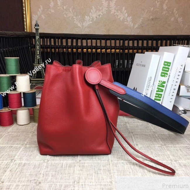 Hermes Licol Hermes 17 Bucket Bag Red 2019(Half Handmade)  (AMIN-9050705)