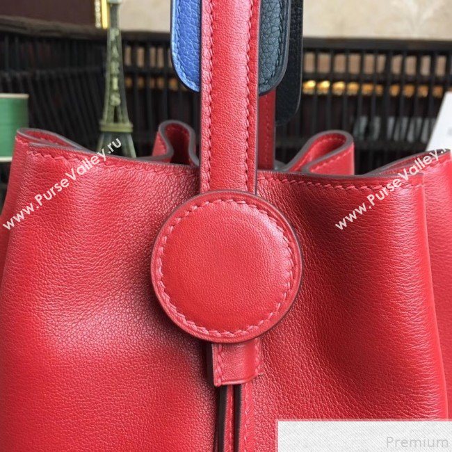 Hermes Licol Hermes 17 Bucket Bag Red 2019(Half Handmade)  (AMIN-9050705)