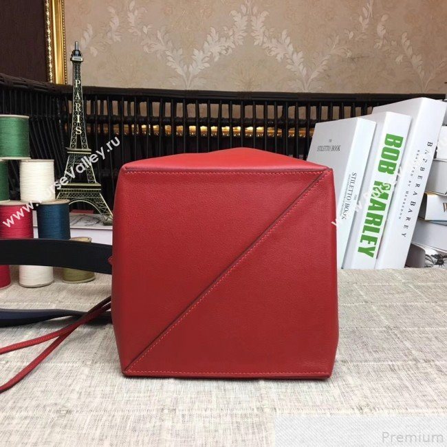 Hermes Licol Hermes 17 Bucket Bag Red 2019(Half Handmade)  (AMIN-9050705)