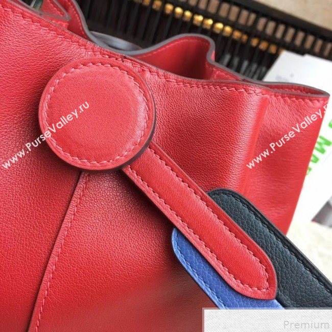 Hermes Licol Hermes 17 Bucket Bag Red 2019(Half Handmade)  (AMIN-9050705)