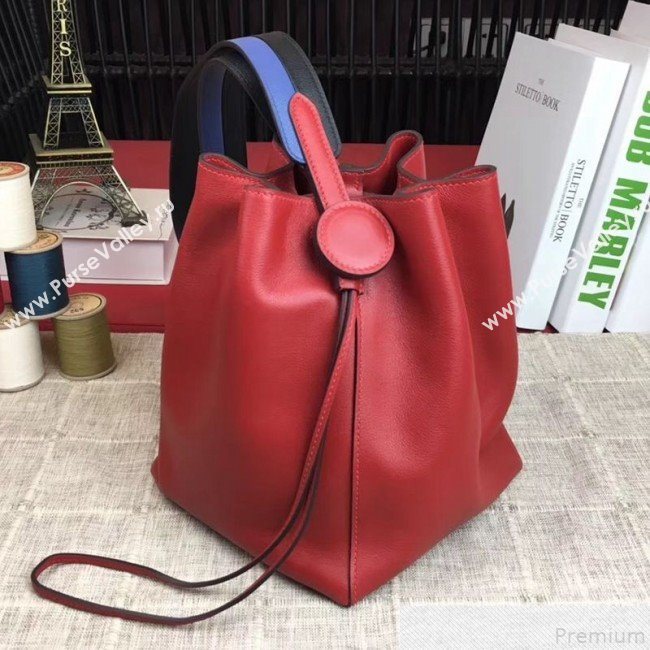 Hermes Licol Hermes 17 Bucket Bag Red 2019(Half Handmade)  (AMIN-9050705)