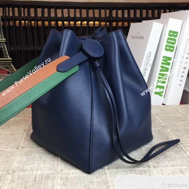 Hermes Licol Hermes 17 Bucket Bag Royal Blue 2019(Half Handmade)  (AMIN-9050706)