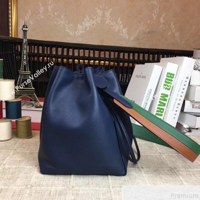 Hermes Licol Hermes 17 Bucket Bag Royal Blue 2019(Half Handmade)  (AMIN-9050706)