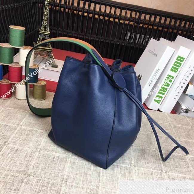 Hermes Licol Hermes 17 Bucket Bag Royal Blue 2019(Half Handmade)  (AMIN-9050706)