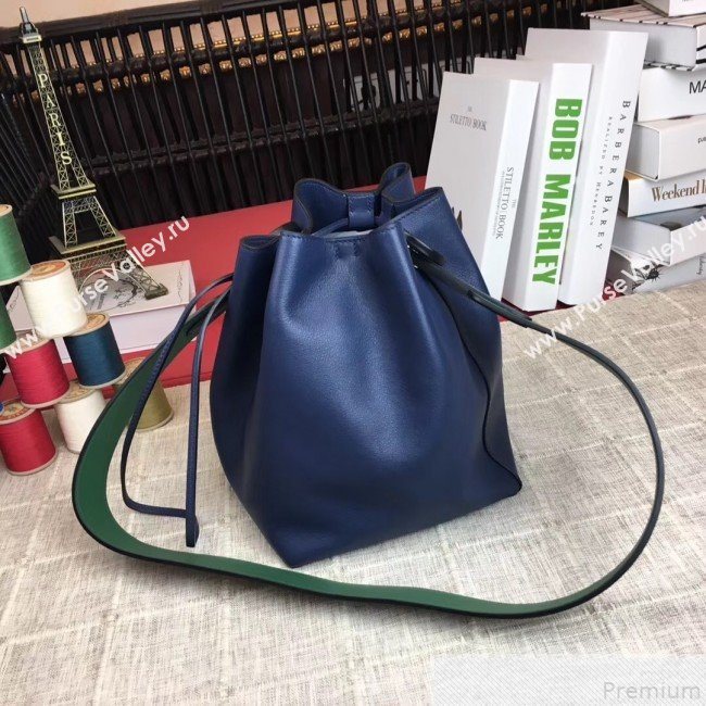 Hermes Licol Hermes 17 Bucket Bag Royal Blue 2019(Half Handmade)  (AMIN-9050706)