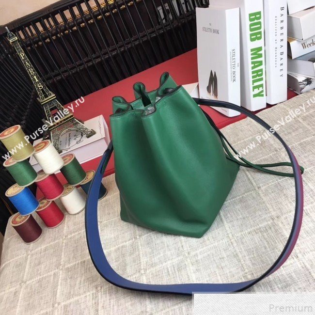 Hermes Licol Hermes 17 Bucket Bag Green 2019(Half Handmade)  (AMIN-9050707)
