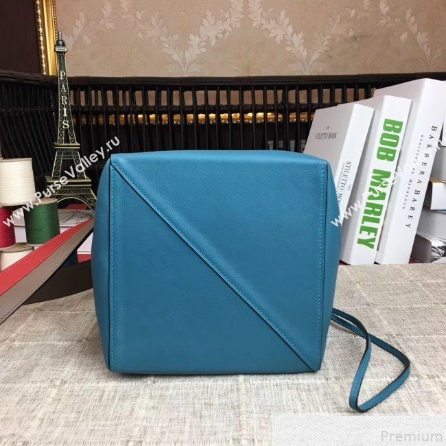 Hermes Licol Hermes 17 Bucket Bag Turq Blue 2019(Half Handmade)  (AMIN-9050708)