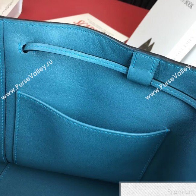 Hermes Licol Hermes 17 Bucket Bag Turq Blue 2019(Half Handmade)  (AMIN-9050708)