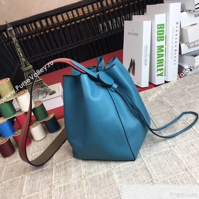 Hermes Licol Hermes 17 Bucket Bag Turq Blue 2019(Half Handmade)  (AMIN-9050708)