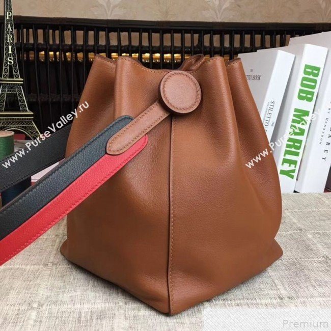 Hermes Licol Hermes 17 Bucket Bag Brown 2019(Half Handmade)  (AMIN-9050709)