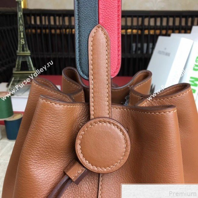 Hermes Licol Hermes 17 Bucket Bag Brown 2019(Half Handmade)  (AMIN-9050709)