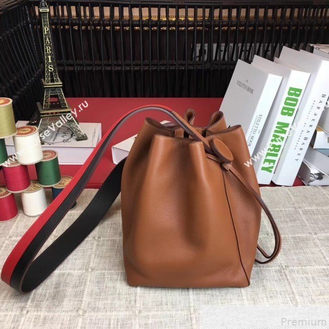 Hermes Licol Hermes 17 Bucket Bag Brown 2019(Half Handmade)  (AMIN-9050709)