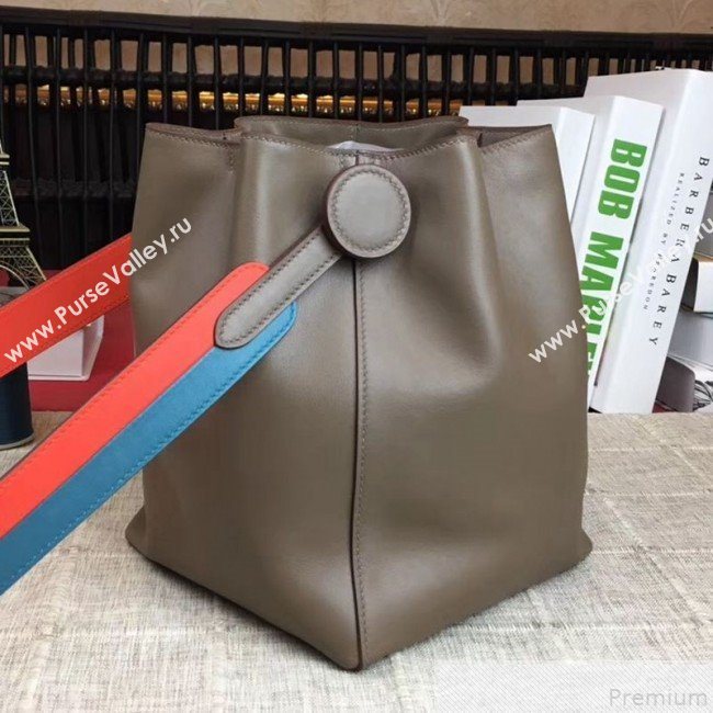 Hermes Licol Hermes 17 Bucket Bag Grey 2019(Half Handmade)  (AMIN-9050710)