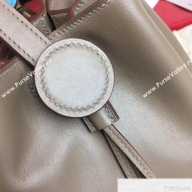 Hermes Licol Hermes 17 Bucket Bag Grey 2019(Half Handmade)  (AMIN-9050710)