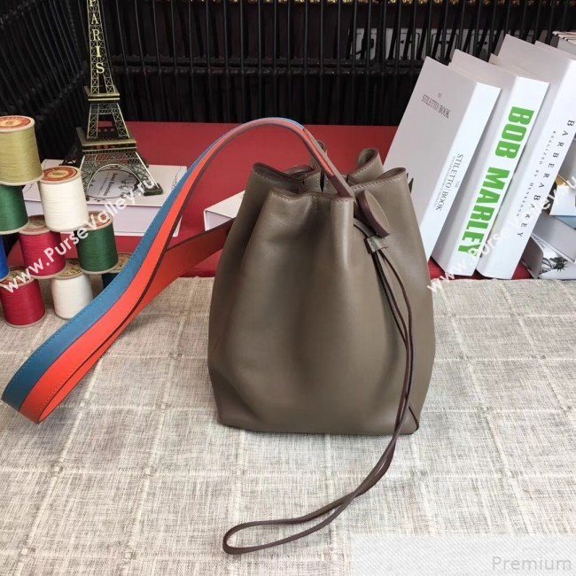 Hermes Licol Hermes 17 Bucket Bag Grey 2019(Half Handmade)  (AMIN-9050710)