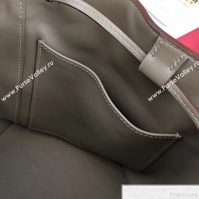 Hermes Licol Hermes 17 Bucket Bag Grey 2019(Half Handmade)  (AMIN-9050710)