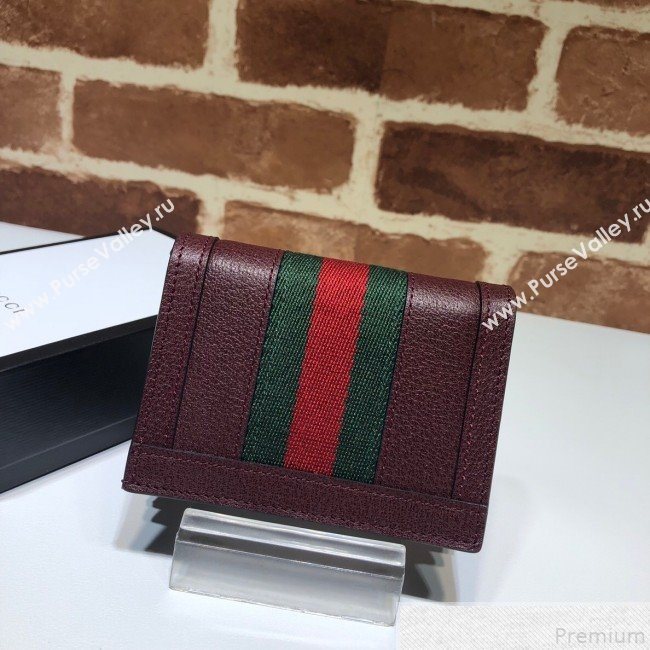 Gucci Ophidia Card Case Wallet 523155 Burgundy (DLH50718)