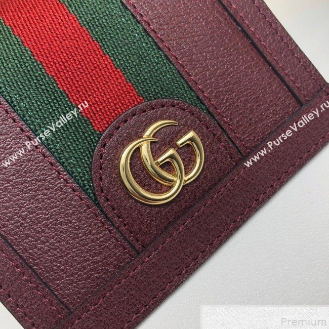 Gucci Ophidia Card Case Wallet 523155 Burgundy (DLH50718)