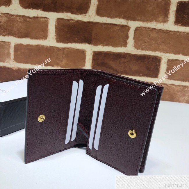 Gucci Ophidia Card Case Wallet 523155 Burgundy (DLH50718)