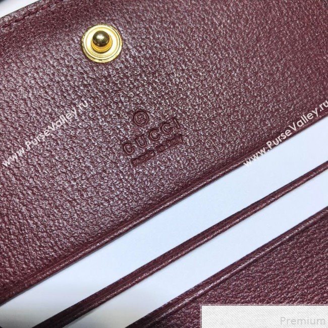 Gucci Ophidia Card Case Wallet 523155 Burgundy (DLH50718)