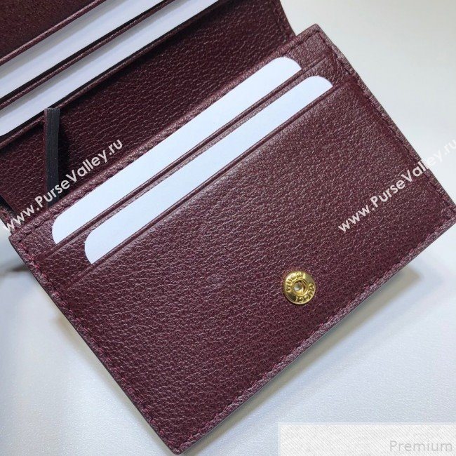 Gucci Ophidia Card Case Wallet 523155 Burgundy (DLH50718)