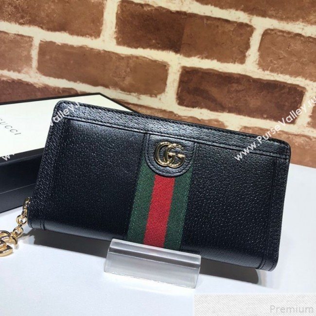 Gucci Ophidia Zip Around Wallet 523154 Black (DLH50720)