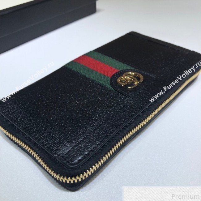 Gucci Ophidia Zip Around Wallet 523154 Black (DLH50720)