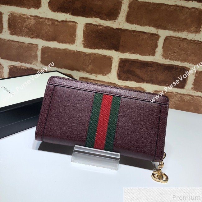Gucci Ophidia Zip Around Wallet 523154 Burgundy (DLH50721)