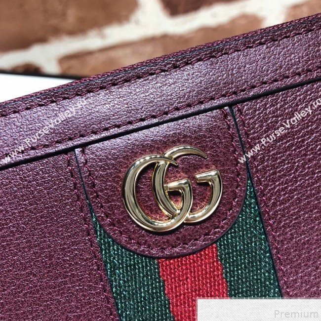 Gucci Ophidia Zip Around Wallet 523154 Burgundy (DLH50721)
