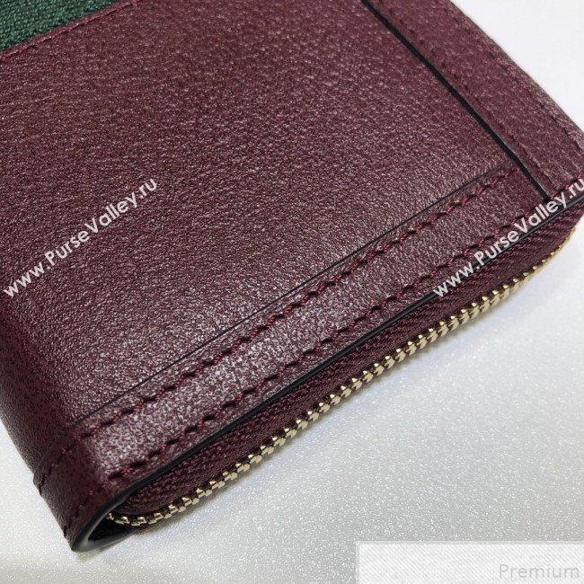 Gucci Ophidia Zip Around Wallet 523154 Burgundy (DLH50721)