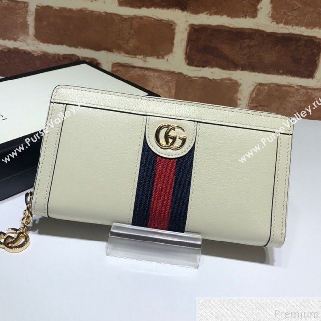 Gucci Ophidia Zip Around Wallet 523154 White  (DLH50719)