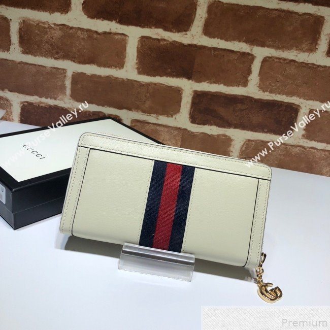 Gucci Ophidia Zip Around Wallet 523154 White  (DLH50719)